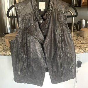 Halogen Leather Moto Vest